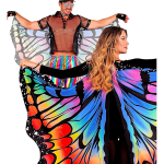 ALI DI FARFALLA ARCOBALENO, 175 x 140 cm, accessorio per costume di carnevale e cosplay - ART.42645