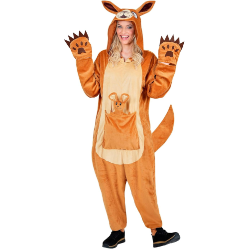 WIDMANN MILANO Party Fashion - Costume Tuta da animale per adulti, morbida tuta in peluche con cappuccio - TAGLIA L/XL