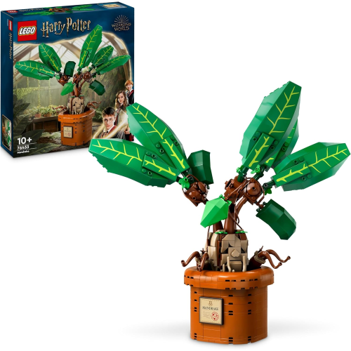 LEGO 76433 HARRY POTTER MANDRAGOLA, Personaggio Giocattolo con Vaso da Costruire, Creatura Magica con Arti e Bocca Mobili