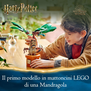 LEGO 76433 HARRY POTTER MANDRAGOLA, Personaggio Giocattolo con Vaso da Costruire, Creatura Magica con Arti e Bocca Mobili