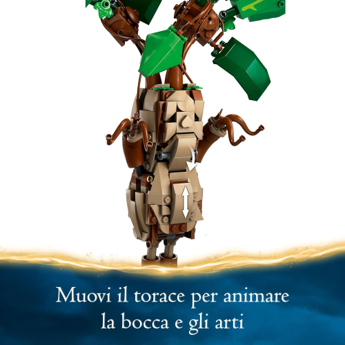 LEGO 76433 HARRY POTTER MANDRAGOLA, Personaggio Giocattolo con Vaso da Costruire, Creatura Magica con Arti e Bocca Mobili