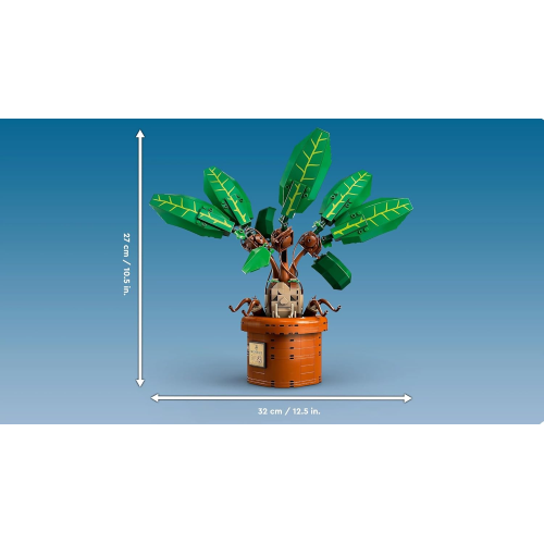 LEGO 76433 HARRY POTTER MANDRAGOLA, Personaggio Giocattolo con Vaso da Costruire, Creatura Magica con Arti e Bocca Mobili