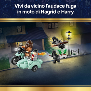 LEGO 76459 HARRY POTTER Fuga da Privet Drive di Hagrid e Harry - Moto Giocattolo con 4 Minifigure 