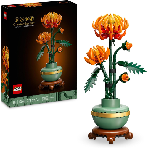LEGO 10368 BOTANICAL COLLECTION CRISANTEMO, Fiore Finto Artificiale da Costruire - Decorazione Floreale per Casa Fai da Te