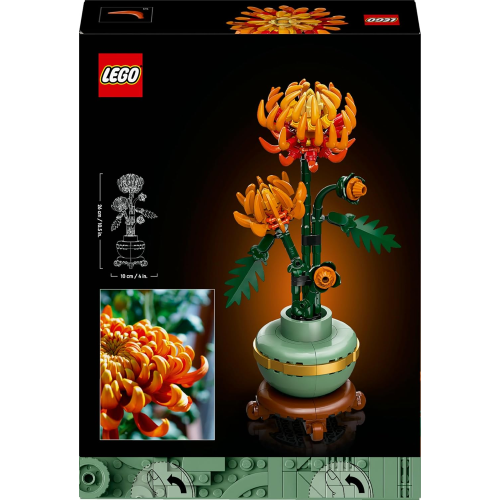 LEGO 10368 BOTANICAL COLLECTION CRISANTEMO, Fiore Finto Artificiale da Costruire - Decorazione Floreale per Casa Fai da Te