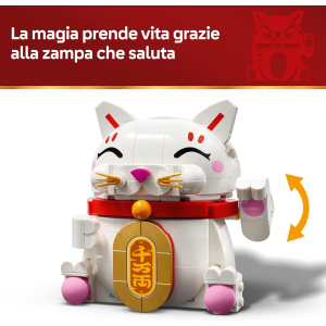 LEGO 40813 Gatto della Fortuna - Costruzioni per Adulti e Bambini - Modello da Esposizione - Animale con Zampa che Saluta