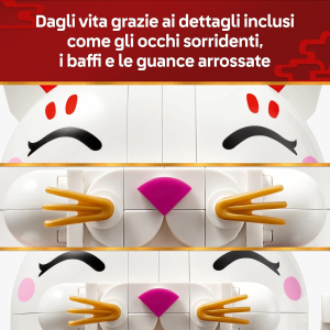 LEGO 40813 Gatto della Fortuna - Costruzioni per Adulti e Bambini - Modello da Esposizione - Animale con Zampa che Saluta