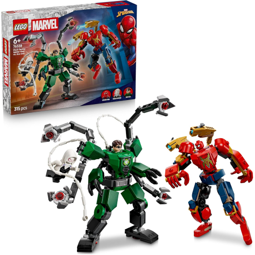 LEGO 76338 MARVEL Battaglia Mech: Spider-Man vs. Doc Ock - Giocattolo dei Supereroi con 2 Action Figure