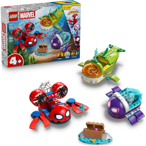 LEGO 11207 MARVEL Spidey: Veicoli Subacquei - Set da Supereroe con 3 Sottomarini Giocattolo e 3 Minifigure