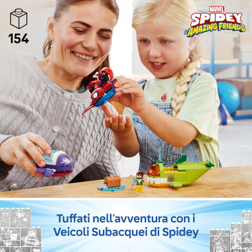 LEGO 11207 MARVEL Spidey: Veicoli Subacquei - Set da Supereroe con 3 Sottomarini Giocattolo e 3 Minifigure
