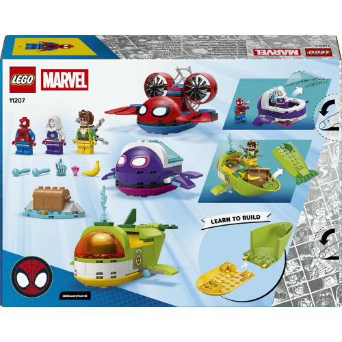 LEGO 11207 MARVEL Spidey: Veicoli Subacquei - Set da Supereroe con 3 Sottomarini Giocattolo e 3 Minifigure