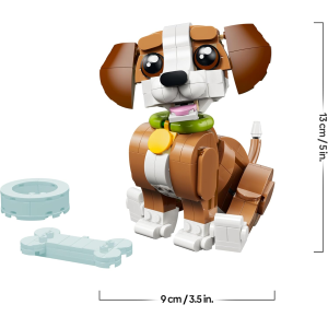 LEGO 31382 CREATOR Adorabili Animali: Cagnolino Giocoso - Giocattolo con Animale Domestico Trasformabile in Scoiattolo o Anatra