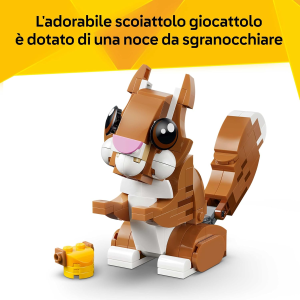 LEGO 31382 CREATOR Adorabili Animali: Cagnolino Giocoso - Giocattolo con Animale Domestico Trasformabile in Scoiattolo o Anatra