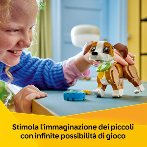 LEGO 31382 CREATOR Adorabili Animali: Cagnolino Giocoso - Giocattolo con Animale Domestico Trasformabile in Scoiattolo o Anatra