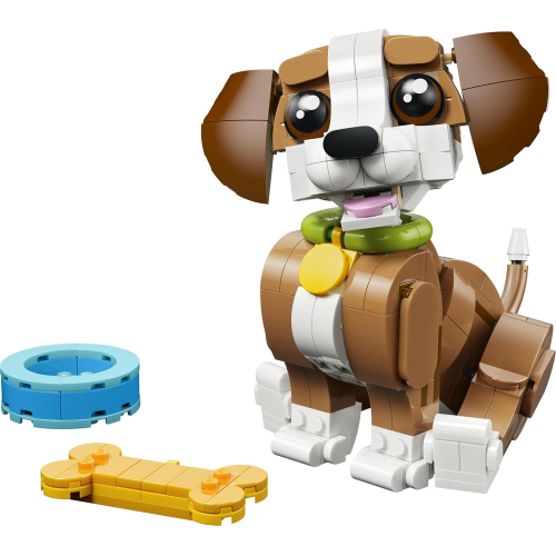 LEGO 31382 CREATOR Adorabili Animali: Cagnolino Giocoso - Giocattolo con Animale Domestico Trasformabile in Scoiattolo o Anatra