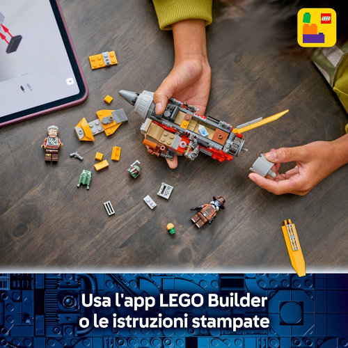 LEGO 75437 STAR WARS Speeder di Cobb Vanth - Giocattolo con le Minifigure di Cobb Vanth e Cad Bane, con Blaster e Jetpack