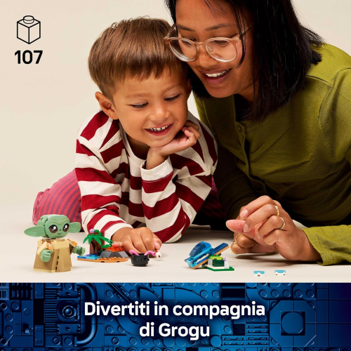 LEGO 75443 STAR WARS La Casa di Grogu - Giocattolo da Costruire con Personaggio Grogu, Rana Sorgan, Catapulta e Biscotti Blu