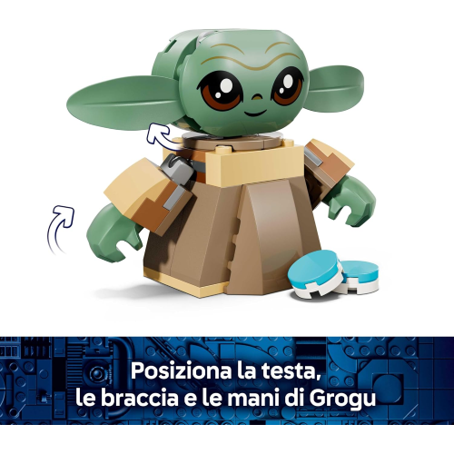 LEGO 75443 STAR WARS La Casa di Grogu - Giocattolo da Costruire con Personaggio Grogu, Rana Sorgan, Catapulta e Biscotti Blu