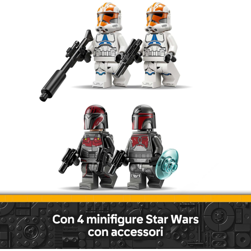 LEGO 75449 STAR WARS Battle Pack Assedio di Mandalore - Gioco d'Azione con 2 Minifigure Mandaloriane e 2 Clone Trooper 