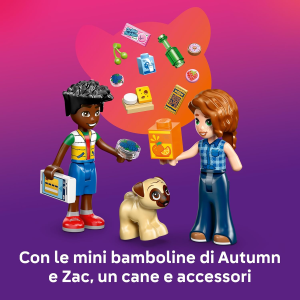 LEGO 42680 FRIENDS Minimarket di Heartlake City - con 2 Mini Bamboline, Cane, Registratore di Cassa, Accessori e Cibo