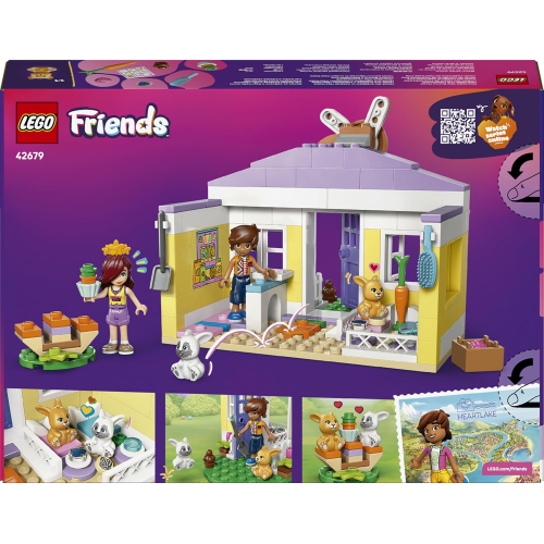 LEGO 42679 FRIENDS Hotel dei Conigli di Heartlake City - con 2 Mini Bamboline, 2 Coniglietti e Accessori per la Cura degli Animali