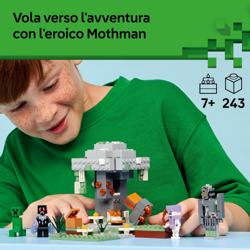 LEGO 21586 MINECRAFT Giardino Pallido -  con Minifigure di Creaking e Mothman, e le Figure di Creeper e di Scheletro 
