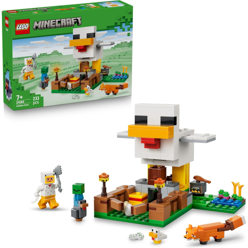 LEGO 21585 MINECRAFT Fattoria di Galline - con Minifigure di un Fan della Gallina, Mob di un Baby Zombie e di una Volpe