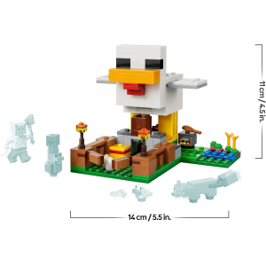 LEGO 21585 MINECRAFT Fattoria di Galline - con Minifigure di un Fan della Gallina, Mob di un Baby Zombie e di una Volpe