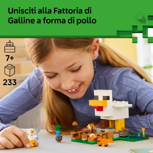 LEGO 21585 MINECRAFT Fattoria di Galline - con Minifigure di un Fan della Gallina, Mob di un Baby Zombie e di una Volpe