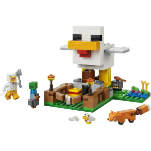 LEGO 21585 MINECRAFT Fattoria di Galline - con Minifigure di un Fan della Gallina, Mob di un Baby Zombie e di una Volpe