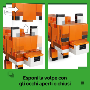 LEGO 21588 MINECRAFT La Volpe Giocattolo - Puzzle Animale 3D con Accessori -  per la Camera da Letto