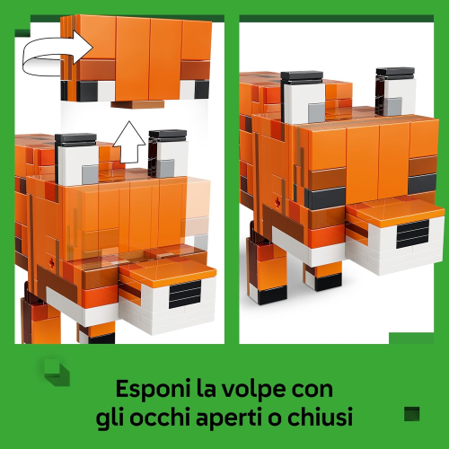 LEGO 21588 MINECRAFT La Volpe Giocattolo - Puzzle Animale 3D con Accessori -  per la Camera da Letto