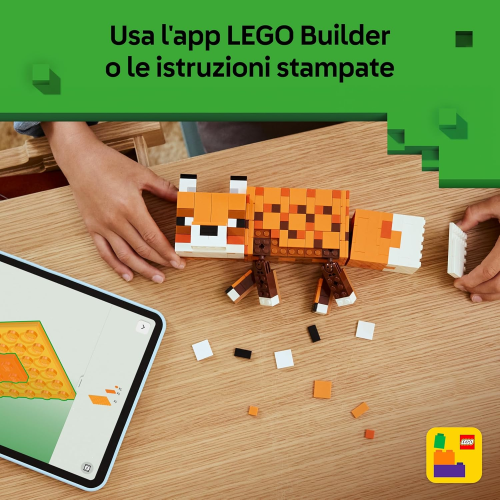 LEGO 21588 MINECRAFT La Volpe Giocattolo - Puzzle Animale 3D con Accessori -  per la Camera da Letto