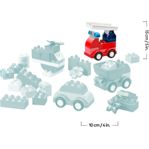 LEGO 10474 DUPLO Veicoli Creativi - Gioco Didattico e di Ordinamento con Macchine, Camion e Elicottero Giocattolo