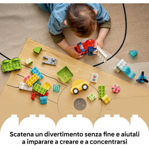 LEGO 10474 DUPLO Veicoli Creativi - Gioco Didattico e di Ordinamento con Macchine, Camion e Elicottero Giocattolo