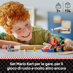 LEGO 72032 SUPER MARIO Kart : Kart Standard, Macchina Giocattolo da Costruire Nintendo da Collezione con Toad in Tuta Rossa
