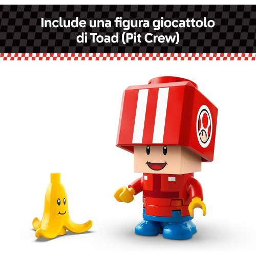 LEGO 72032 SUPER MARIO Kart : Kart Standard, Macchina Giocattolo da Costruire Nintendo da Collezione con Toad in Tuta Rossa