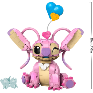 LEGO 43257 DISNEY STICH ANGEL - Lilo & Stitch Giocattolo da Costruire - Personaggio in Mattoncini con 3 Palloncini a Cuore e Farfalla