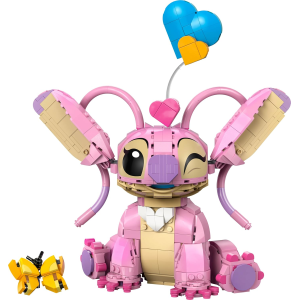 LEGO 43257 DISNEY STICH ANGEL - Lilo & Stitch Giocattolo da Costruire - Personaggio in Mattoncini con 3 Palloncini a Cuore e Farfalla