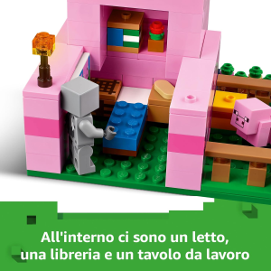LEGO 21268 MINECRAFT LA CASA DEL MAIALINO, Include una Figura Eroe, un Mob, una Fattoria e un Bioma della Foresta