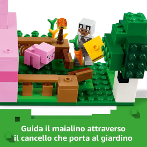 LEGO 21268 MINECRAFT LA CASA DEL MAIALINO, Include una Figura Eroe, un Mob, una Fattoria e un Bioma della Foresta