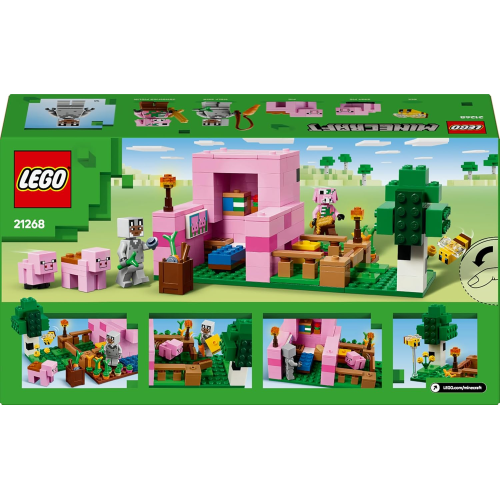 LEGO 21268 MINECRAFT LA CASA DEL MAIALINO, Include una Figura Eroe, un Mob, una Fattoria e un Bioma della Foresta