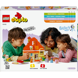 LEGO 10459 DUPLO CASA DI BLUEY, Casa della Famiglia Bluey con Gioco di Memoria - Giochi Educativi con 3 Personaggi