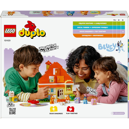 LEGO 10459 DUPLO CASA DI BLUEY, Casa della Famiglia Bluey con Gioco di Memoria - Giochi Educativi con 3 Personaggi