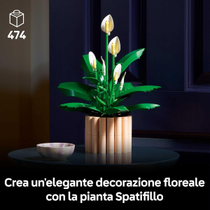 LEGO 11504 BOTANICAL COLLECTION Spatifillo - Set per Adulti di Piante Artificiali con Vaso, Fiori Bianchi Finti e Boccioli 