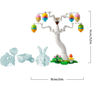LEGO 40808 Coniglietto Pasquale e Caccia alle Uova - Giocattolo di Pasqua con Figure di Coniglio e Uccellino