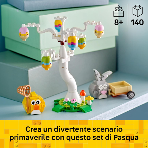 LEGO 40808 Coniglietto Pasquale e Caccia alle Uova - Giocattolo di Pasqua con Figure di Coniglio e Uccellino