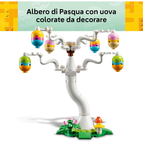 LEGO 40808 Coniglietto Pasquale e Caccia alle Uova - Giocattolo di Pasqua con Figure di Coniglio e Uccellino