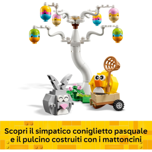 LEGO 40808 Coniglietto Pasquale e Caccia alle Uova - Giocattolo di Pasqua con Figure di Coniglio e Uccellino