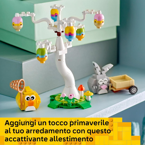LEGO 40808 Coniglietto Pasquale e Caccia alle Uova - Giocattolo di Pasqua con Figure di Coniglio e Uccellino